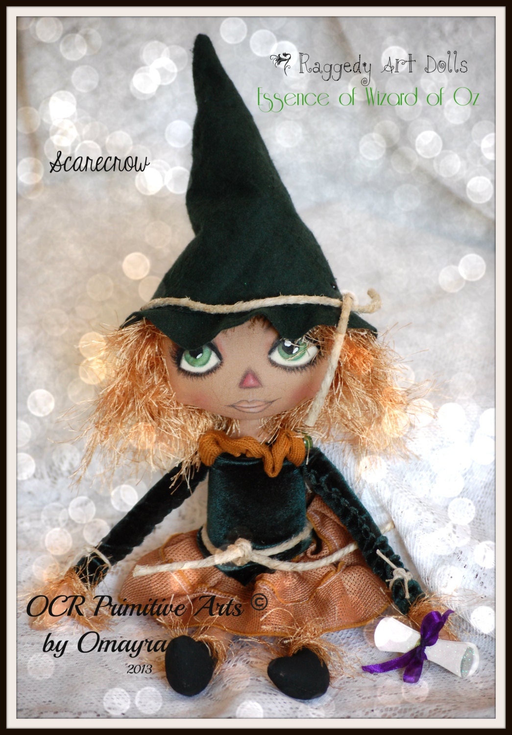 Raggedy Art doll Essence of Wizard of Oz  Scarecrow