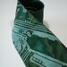 Mens Neck Tie - Short Circuit - Microfiber necktie with circuit board design in light green ink on a green tie.