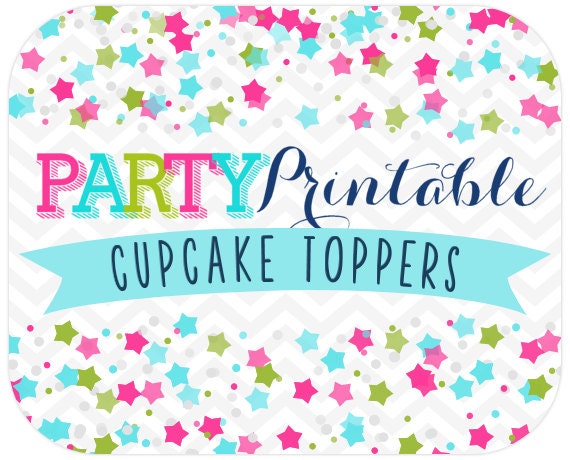 Made to Match Party Printable- Party Circles Cupcake Toppers Il_170x135