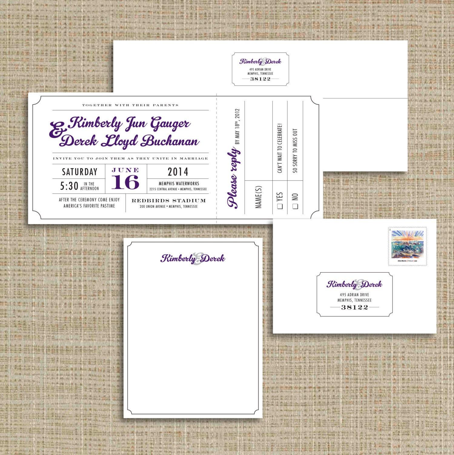 That's the Ticket Wedding Invitation