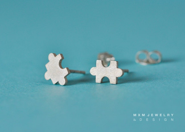Tiny Puzzle Stud Earrings