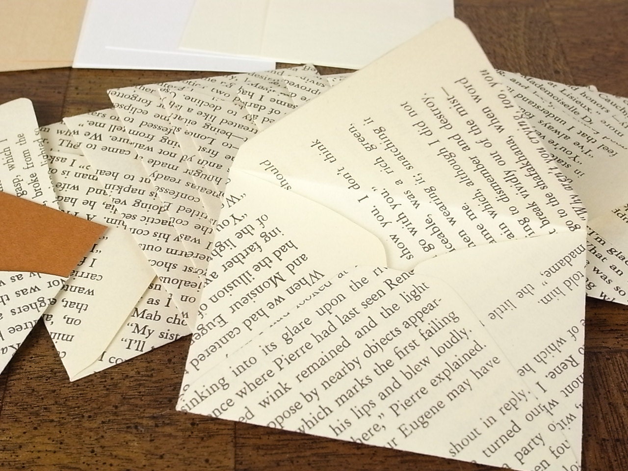 Vintage Recycled Book Envelope Set- Mini