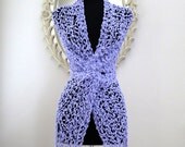 Lilac Light Lavender Stole Wrap Shawl with Long Fringes