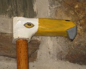 Antique Folk Art Cane Carved Wood Eagle Head Native Totem Walking Stick Fathers Day