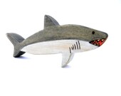 great white shark wooden waldorf toy
