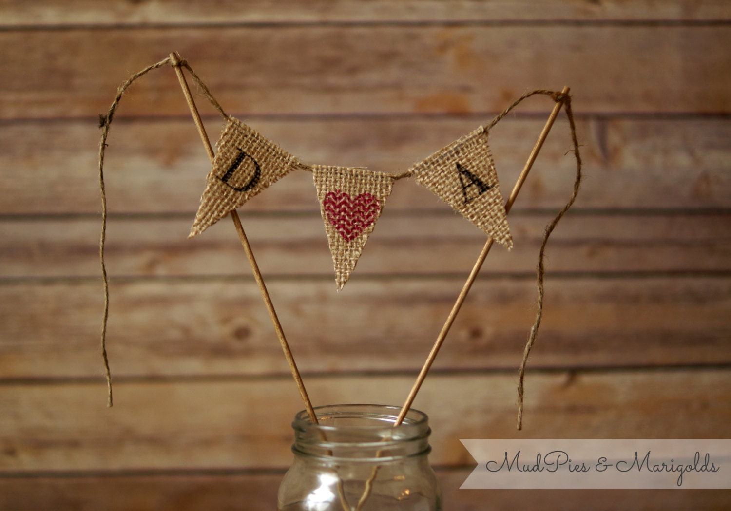 Wedding Cake Topper custom Chevron cake banner