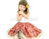 Girls Skirt SEWING PATTERN, Peek A Boo, girls and dolls, 3m-10