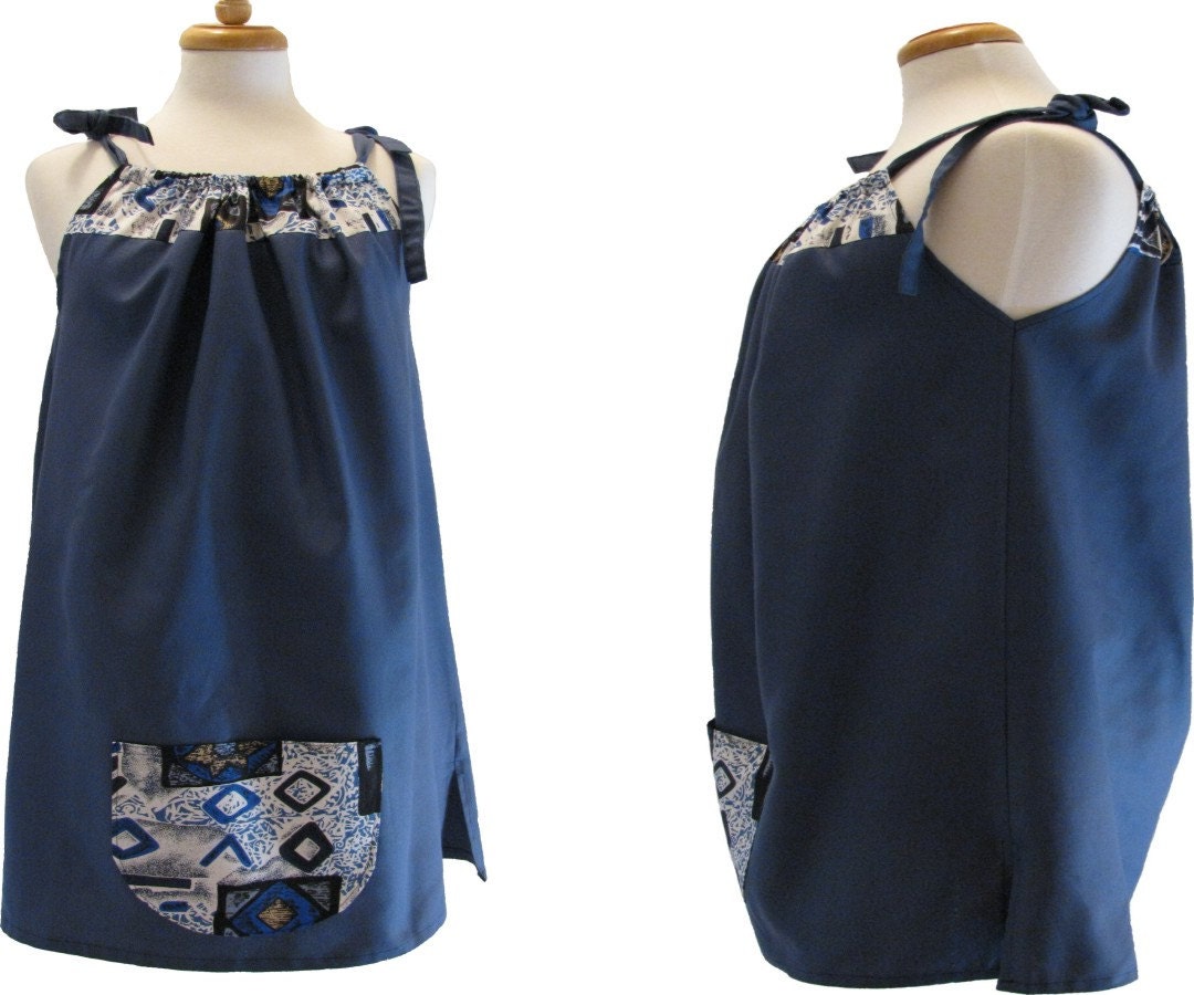 Patchwork Multi Toned Cotton Tunic Top Size L