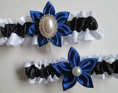 Wedding Garters, Black & White Satin Garters, Royal Blue Garters, Pearled Garters, Rhinestone Garters, Blue Prom Garters, Heirloom Garters