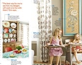 Sheer Muslin Curtains Fabric Panels, Hand Printed, SET OF 2, As seen in Country Living May 2013, Designed by erin flett