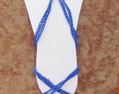 Crochet Barefoot Sandals for Yoga or Bellydance-ZambraMora-Tribal-TribalFusion-Dance-Blue-OneSizeFitsAll