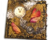 Acrylic Painting/Collage on Canvas - titled "Break Time"
