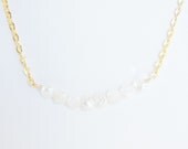 White Freshwater Pearls Gold Plated Necklace Simple, Women's Fashion, Accessory