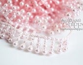 Baby Pink Beaded Fringe Trim - 3 Yards