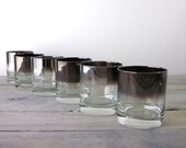 Vintage Silver Ombre Cocktail Glasses Set of Six Barware