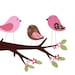 Baby Girl Nursery Art, Kids Wall Art, Nursery Decor, Birds, Pink and Brown, Sing Along, 8x10 Print