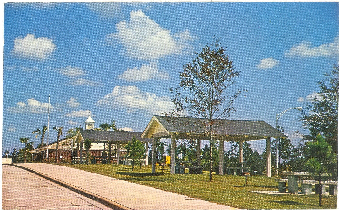 Vintage Florida Postcard - Pensacola - Welcome Station on I-10 near Pensacola