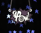 KaPow Comic Blast Necklace, Silver Plated Chain