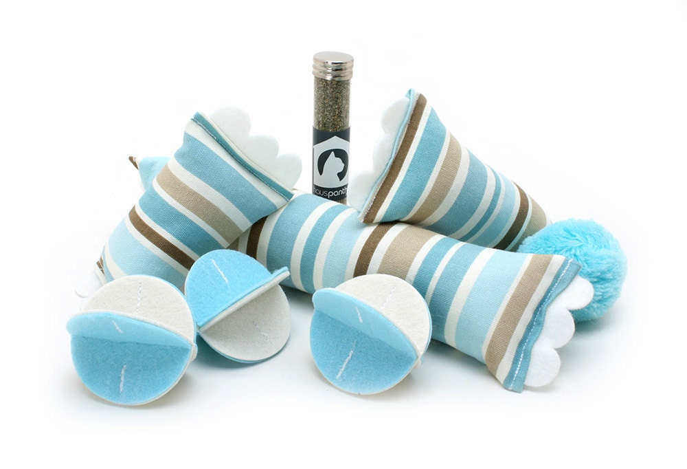 Designer Cat Toy Gift Set - Spa Stripes Gift Box