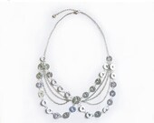 SUMMER SALE Collar Statement Necklace - Peter Pan Style Chain Collar Bib Handmade Necklace