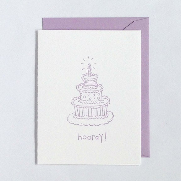 Letterpress Hooray Celebration Card