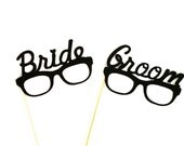 Photo Booth Props Bride and Groom Glasses Photo Props Glasses Wedding Photo Props Party Glasses Party Decorations Party Supplies