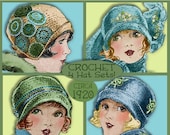 sale PDF Crochet 4 SWEET 1920s Vintage Cloche Hat and Scarf Sets CROCHET e-pattern Download