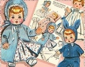 sale TINY 4-5 inch Baby Doll 12 pc Layette Doll Clothes Vintage e-Pattern