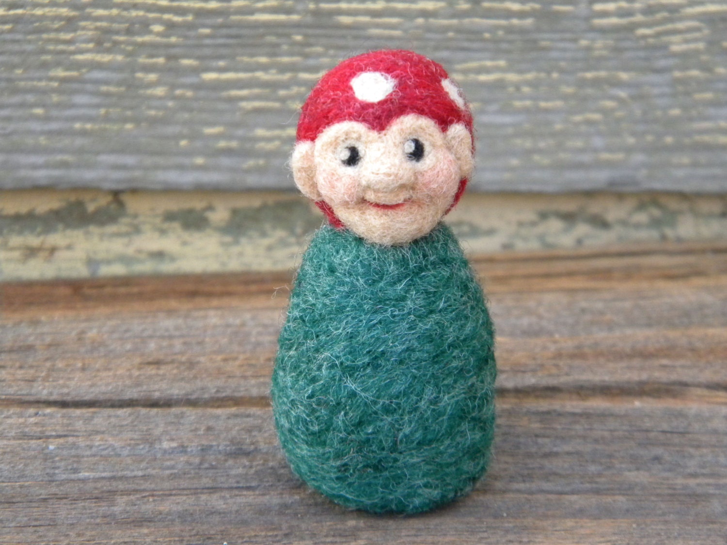 Little Gnome Girl/  Tiny gnome child in a mushroom cap