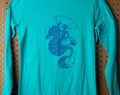 Cowgirl Seahorse Tee: Youth - hand pulled screenprint