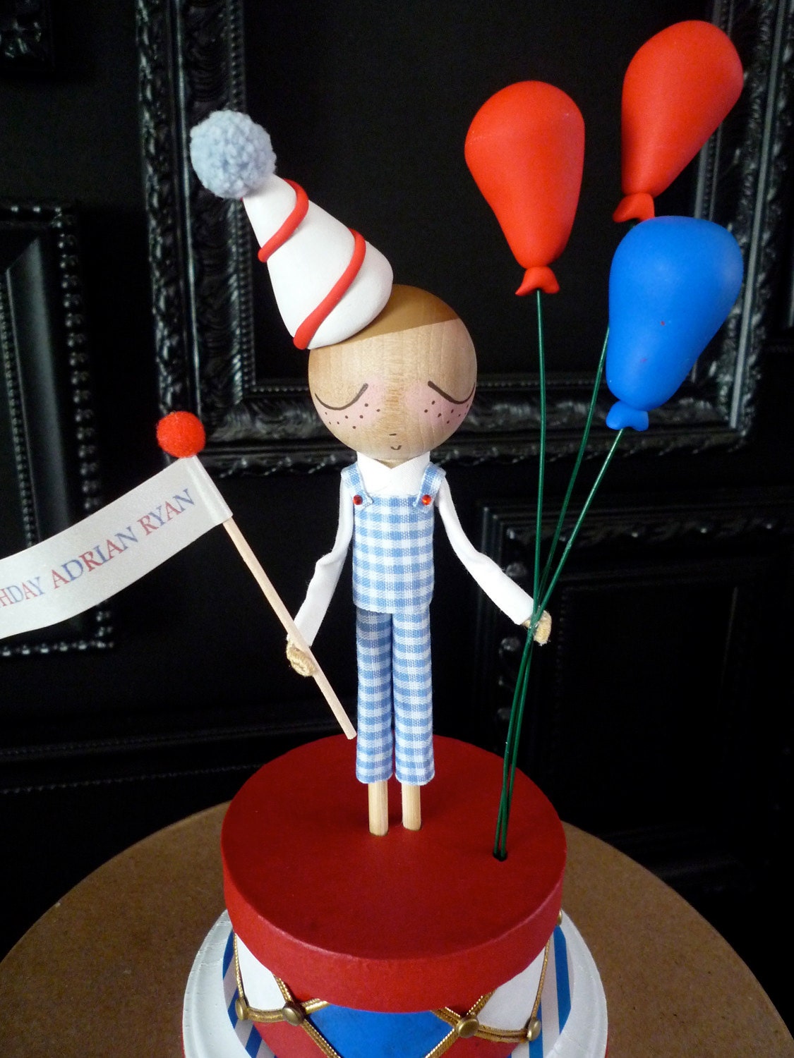 Circus Theme Custom Birthday Cake Topper