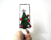 Christmas tree night light, stained glass holiday light, funky modern nightlight