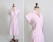 Vintage 1950s Dress : 50s Cotton Day Dress from Brentwood
