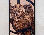 Hawkeye woodburned home decoration
