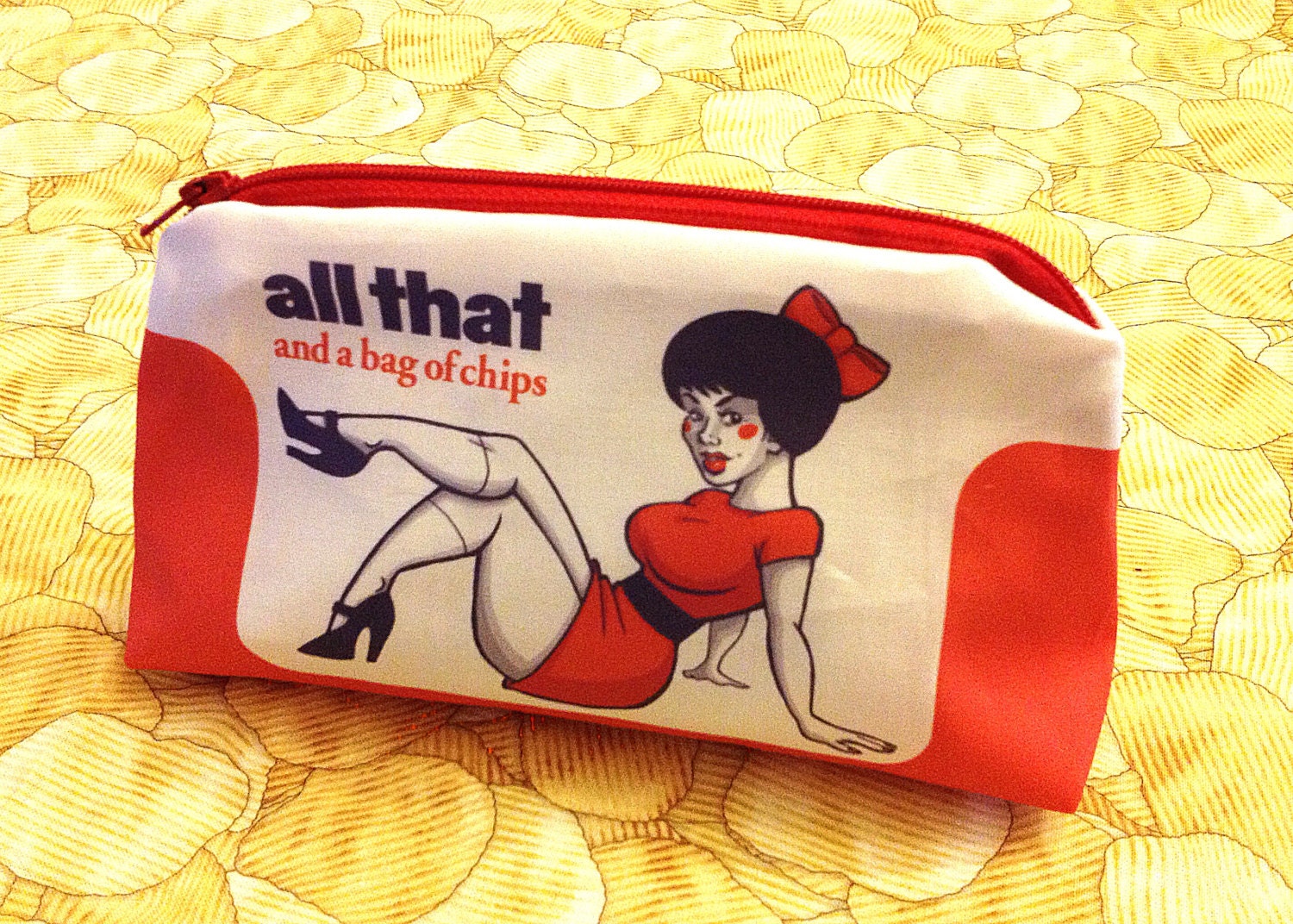 Ms. UTZ Chip Pinup Pouch - Cosmetic Makeup Pencil Bag