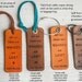 Not All Those Who Wander are Lost - J.R.R. Tolkien quote - Leather luggage Tag- MODERN SHAPE Stamped Leather Luggage Tag