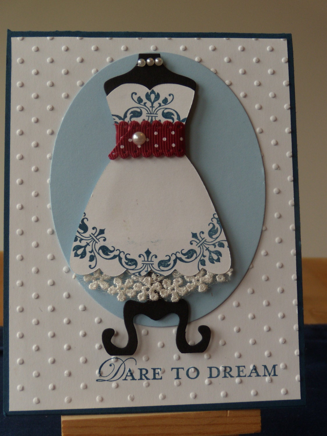 Embossed Dress Up Die Handmade Card and Envelope