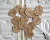 20 Kraft Label Stickers- STARBURST Thanks