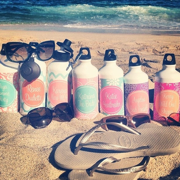 Personalized Aluminum Water Bottles Great Bridesmaids Gift Or Teachers Gift