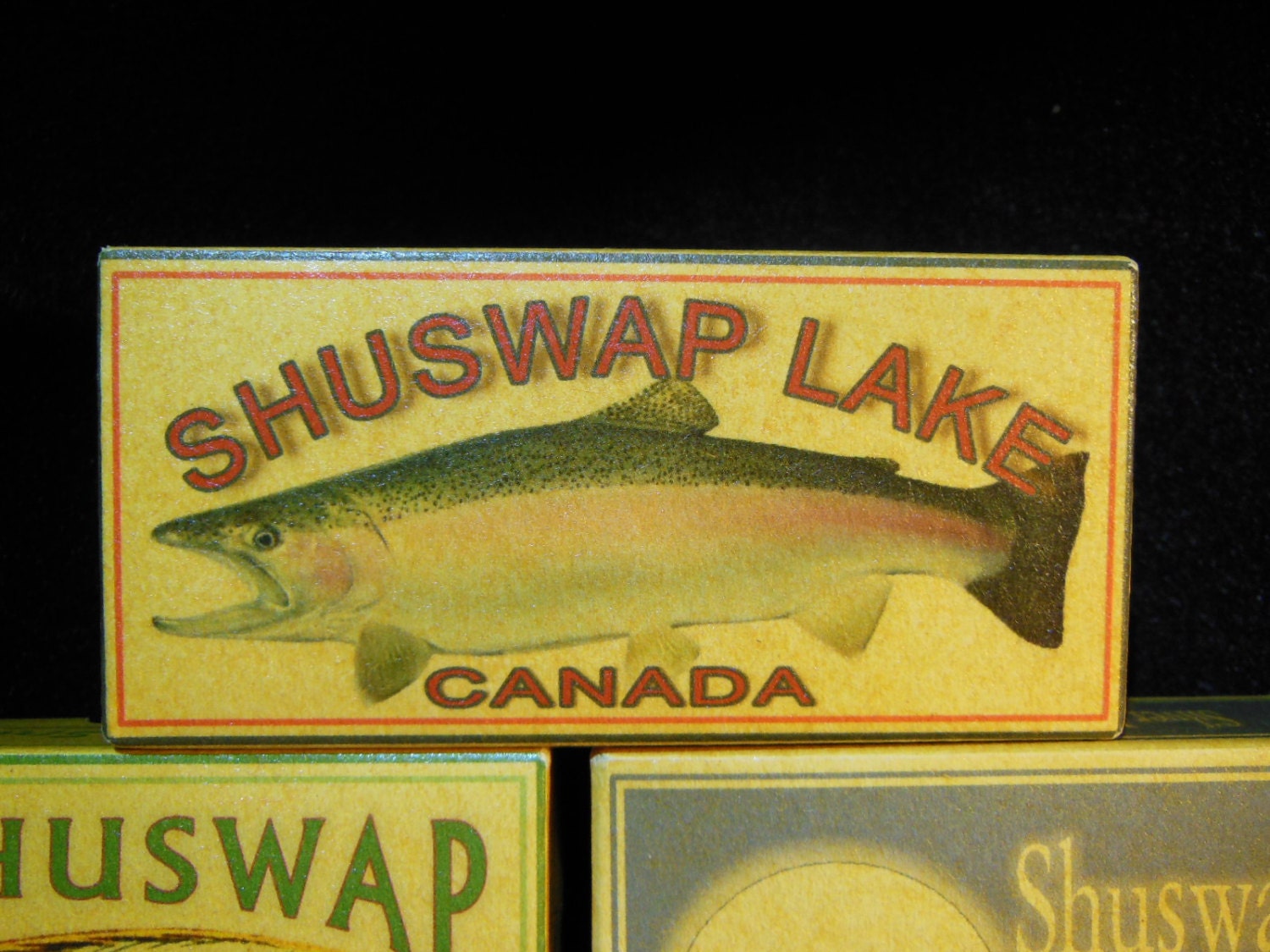 Shuswap Lake British Columbia Canada fishing lure box cabin decorations