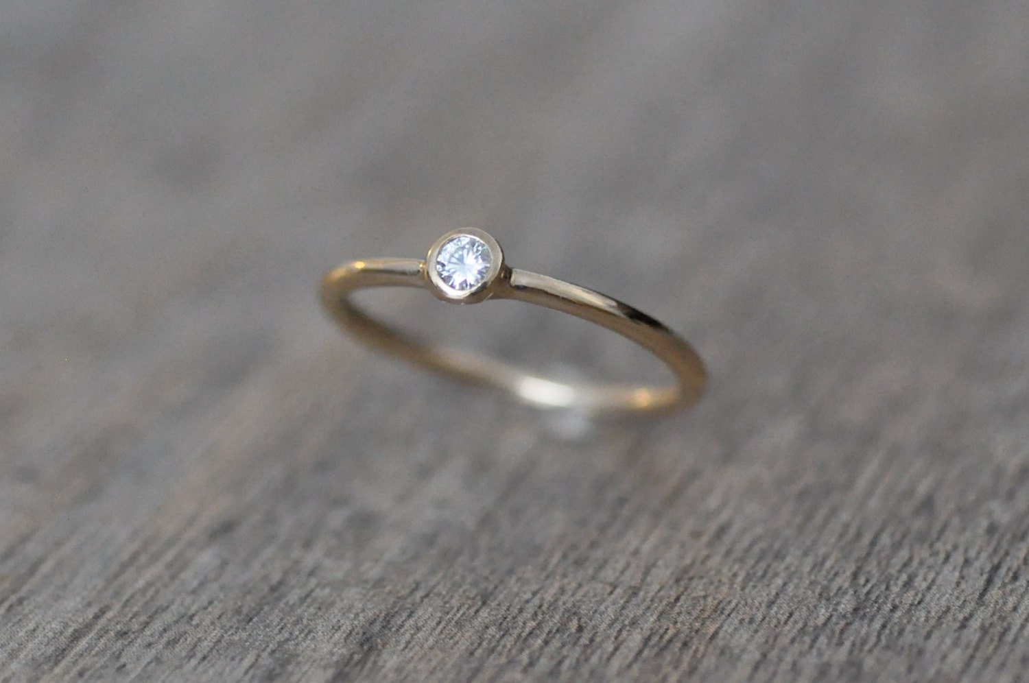 14 Karat Yellow Gold Forever Brilliant Moissanite Gemstone Engagement Ring, 2.5mm Stone