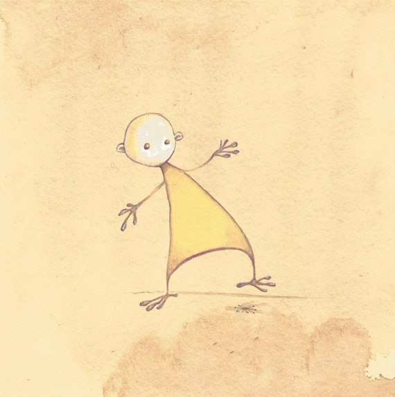 An Original Illustration 'Squished' cute and quirky art by kitchimama.