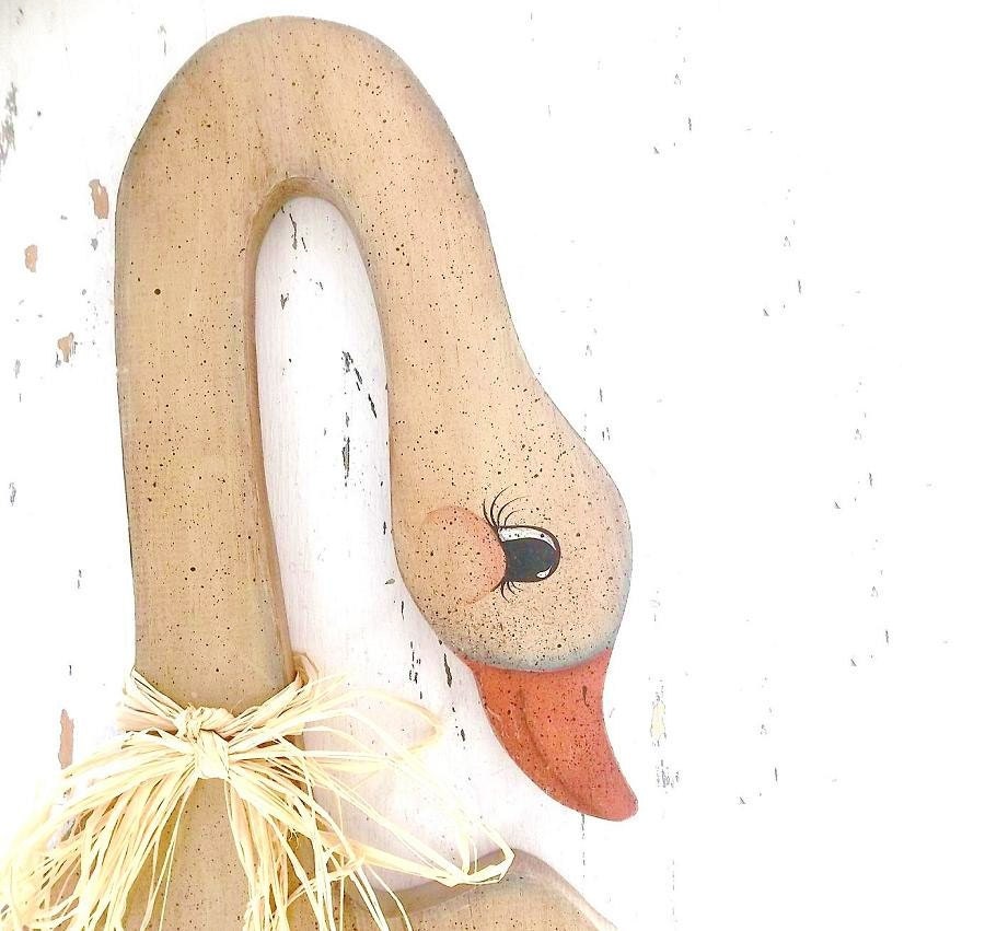 Vintage Goose Sign . Wooden Painted Country Rustic Goose. Welcome Sign. Garden Home Decor. Farmhouse. Lake House
