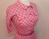 Vintage Pink L'AIGLON Dress w/Original Belt  Small