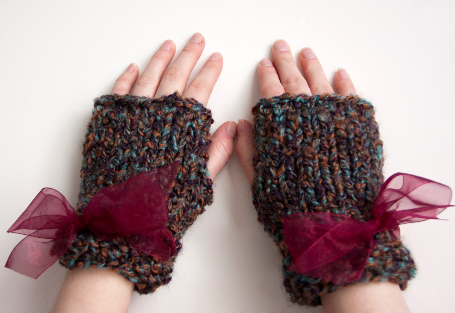 Twilight Hand Knit Fingerless Gloves