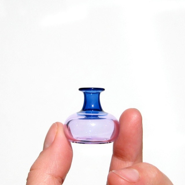 Miniature Vase in Cobalt Blue and Purple