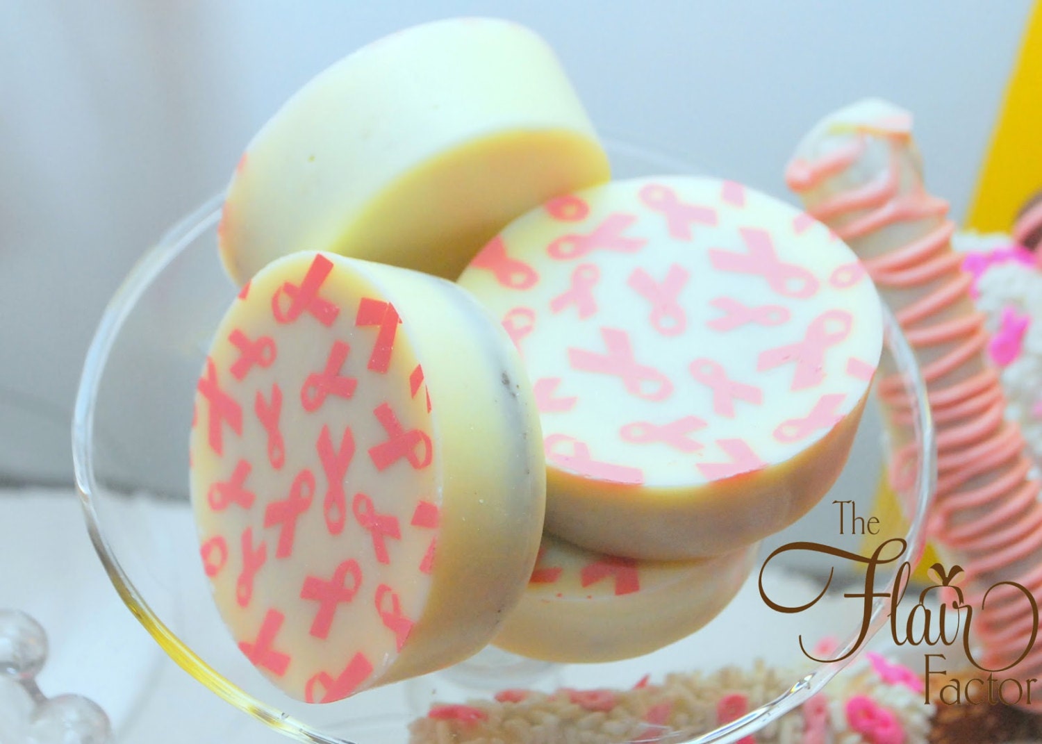 Pink Ribbon Cancer Awareness Ribbon Chocolate Covered Oreos