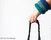 DIY Kit: Knit Bangle -  personalize and choose 6 colors -  fun and easy - no knitting skills required - free shipping