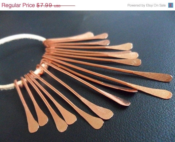 Memorial Day Sale Solid Copper 18pcs set of 16g Graduating Paddles Handforged Hammered and Tumbled (Item Number Gb12)