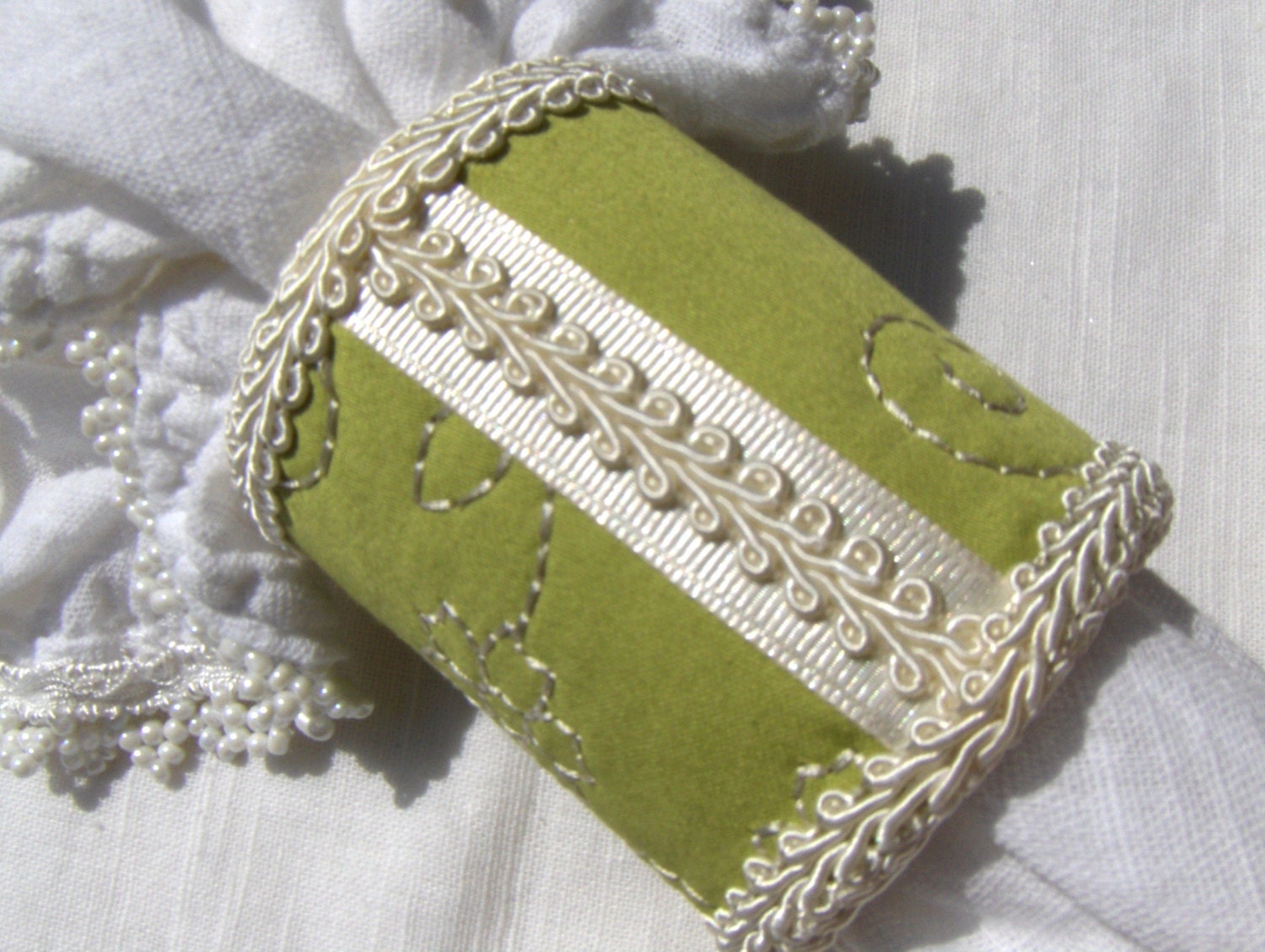 Lime Green Napkin Rings Designer Napkin Ring Cuffs S/4